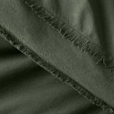 Funda nórdica de algodón orgánico Ficus verde con flecos de pestañas.