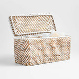 Tote rectangular con tapa blanco Sedona.