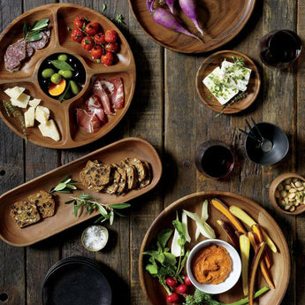 Plato ovalado Tondo Acacia de 16.5".