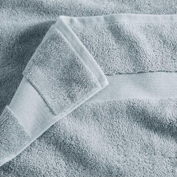 Toalla de mano azul niebla de algodón turco orgánico.