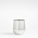 Portautensilios curvo de acero inoxidable.