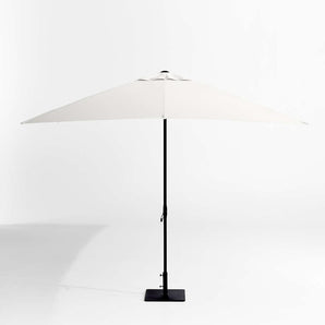 Rectangle Sunbrella® Canvas White Outdoor Patio Umbrella with Black Metal Frame