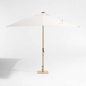 Rectangle Sunbrella® Canvas Outdoor Patio Umbrella with Faux Wood Metal Frame