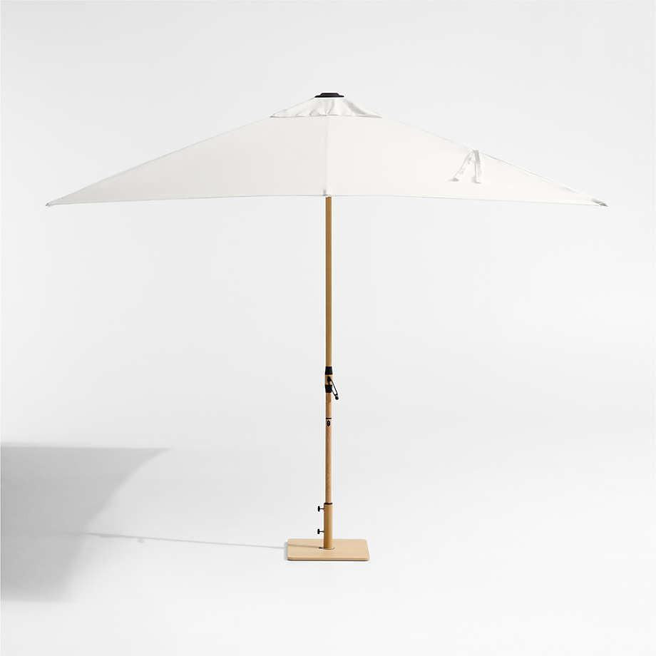 Rectangle Sunbrella® Canvas Outdoor Patio Umbrella with Faux Wood Meta