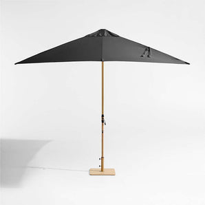 Rectangle Sunbrella® Cast Outdoor Patio Umbrella with Faux Wood Metal Frame