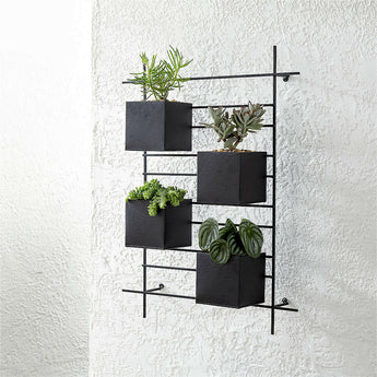 Black Planter Box for Wall Mounted Indoor/Outdoor Planter.