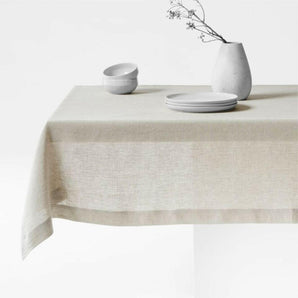 Marin 60"x120" Warm Natural Linen Tablecloth