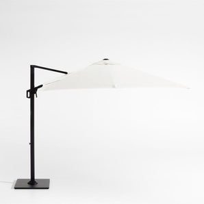 Square Canvas Sunbrella® Cantilever Outdoor Patio Umbrella with Black Metal Frame