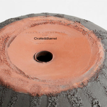 Crucible Small Black Terracotta Planters with Saucer by Athena Calderone.