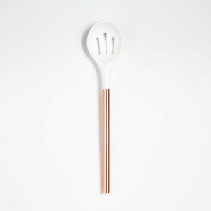 Ada White & Copper Slotted Spoon.