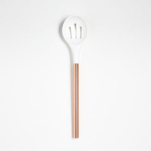 Ada White & Copper Slotted Spoon.