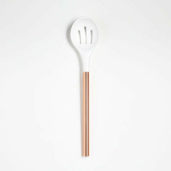 Ada White & Copper Slotted Spoon.