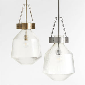 Aiden Glass Pendant Brass.