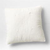 Aire Crinkle Cotton Linen Blend Cream Euro Bed Pillow Sham.