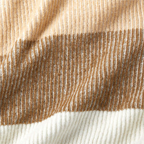 Albers Knit Striped 70"x55" Tan Throw Blanket