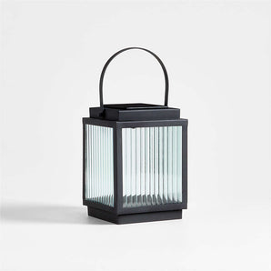 Alfresco Metal and Glass LED Solar Outdoor Lantern