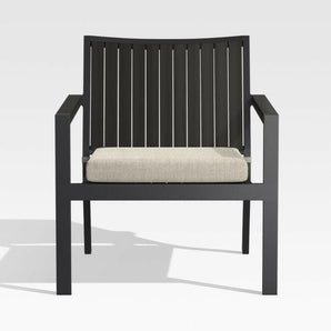 Alfresco II Black Outdoor Lounge Chair with Silver Sunbrella ® Cushion