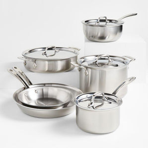 Juego de utensilios de cocina de acero inoxidable curado All-Clad® D3 de 10 piezas