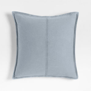 Amanha Washed Organic Cotton Denim Throw Pillow