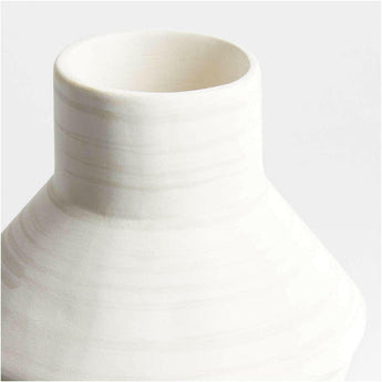 Angle Cream Ceramic Vase 11.5".