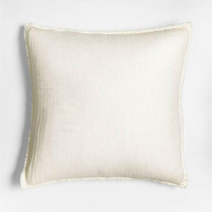 Arla 23" Eyelash Crisp White Pillow with Feather Insert 23"