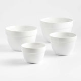 Aspen White Rimmed Ceramic Mixing Bowls, Set of 4.