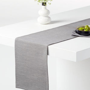 Aspen Metal Grey Cotton Table Runner 90".