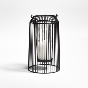 Austell Medium Black Metal Outdoor Lantern 12".