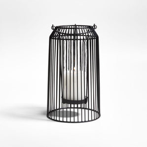 Austell Medium Black Metal Outdoor Lantern 12".