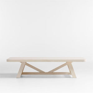 Aya Warm White Pine Wood Rectangular Coffee Table by Leanne Ford.