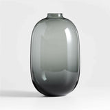 Zeri Smoke Grey Glass Vase 13".