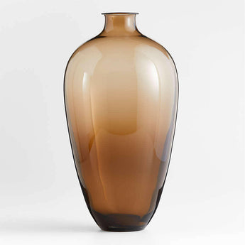 Zeri Tall Smoke Brown Glass Vase 20".