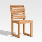 Batten Natural Teak Outdoor Side Chair.