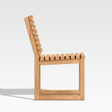 Batten Natural Teak Outdoor Side Chair.