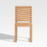 Batten Natural Teak Outdoor Side Chair.