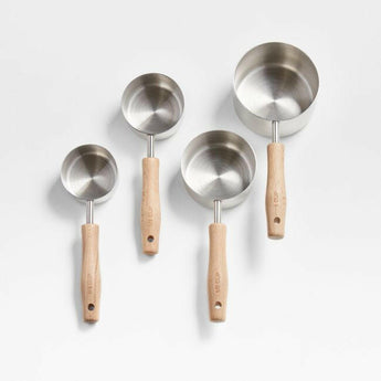 Beechwood and Stainless Steel Measuring Cups.