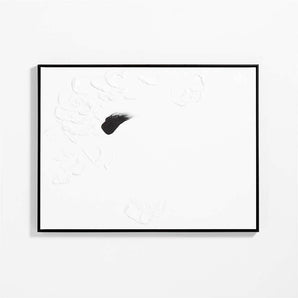 "Blank Cheque Noir" by Angela Allen White Canvas 36"x48" Framed Wall Art Print