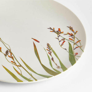 Botanical Bamboo Melamine Salad Plates, Set of 4.