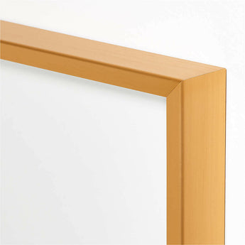 Brushed Brass Metal Picture Frame with White Mat 8x10.