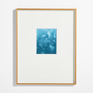 Brushed Brass Metal Picture Frame with White Mat 8x10.