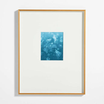 Brushed Brass Metal Picture Frame with White Mat 8x10.