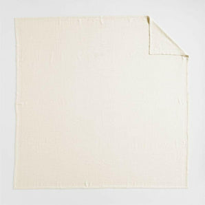 Brushed Organic Cotton Arctic Ivory Full/Queen Bed Blanket.