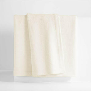 Brushed Organic Cotton Arctic Ivory Full/Queen Bed Blanket.