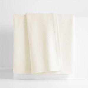 Brushed Organic Cotton Arctic Ivory Full/Queen Bed Blanket.