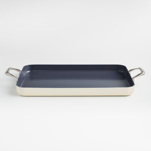 Plancha antiadherente de doble quemador Crate & Barrel EvenCook Ceramic™