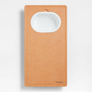 Crate & Barrel Over-the-Sink Colander and Cutting Board.