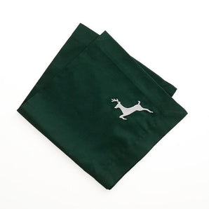 Reindeer Full Napkin With Green Stitching