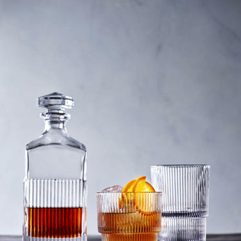 Atwell Stackable Ribbed Highball Glass.