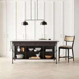 Libby Black and Natural Cane Counter Stool.