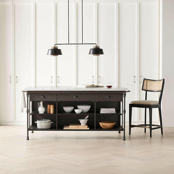 Libby Black and Natural Cane Counter Stool.